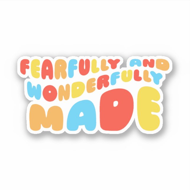 Sticker Rétro Avec Peur & Merveilleux Psaumes Fabriqués 13 (Devant)