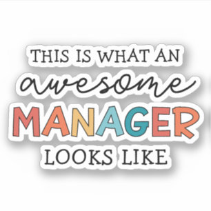 Sticker Retro Awesome Manager Funny