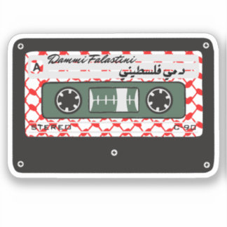 Sticker Retro Cassette Rouge Keffiyeh Palestine