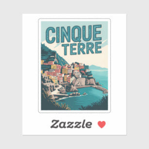Sticker Retro Cinque Terre Randonnée Design Cadeau