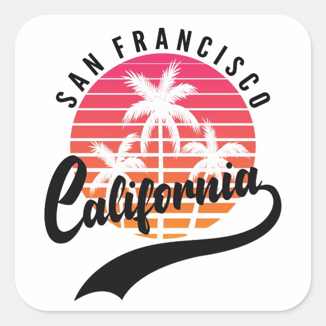 Sticker rétro de San Francisco, Californie (Devant)