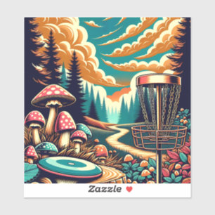 Sticker Retro Disc Golf Psychedelic Art