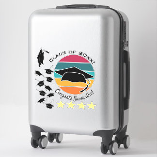 Sticker Retro Graduation Graduation Casquette Mortarboard