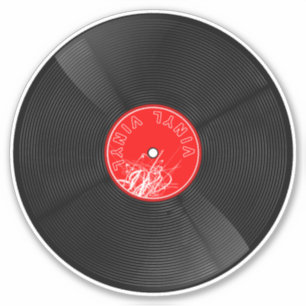 Sticker Retro Grooves : Illustration du record de vinyle