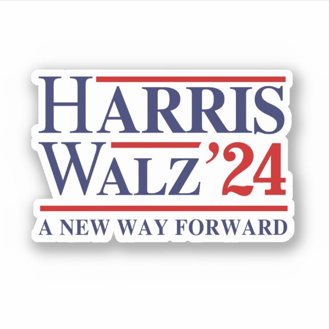 Sticker Retro Harris Walz '24 - Nouvelle voie vers l'avant (Devant)