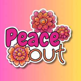 Sticker Retro Hippie Peace Out imperméable