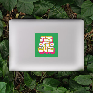 Sticker Rétro juste parce que rose et vert