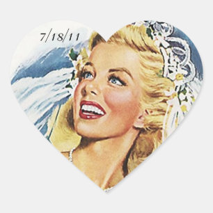 Sticker Retro Mariage Mariage Mariage Date de coeu