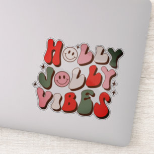 Sticker Retro Noël Holly Jolly Vibes Vacances tendance
