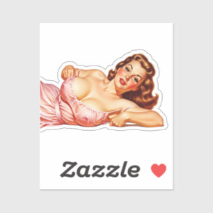 Sticker Retro Old School Pin-up girl Art
