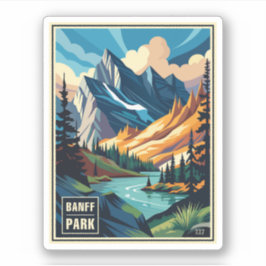 Sticker Rétro Parc national Banff