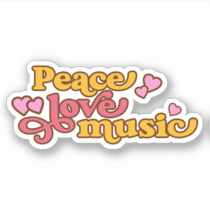 Sticker Retro Peace Love