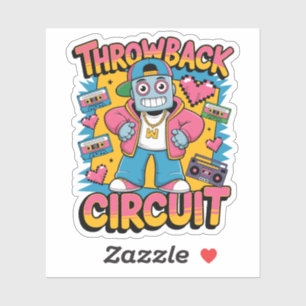 Sticker Retro Robot 90s Design Hip hop - Fun Cartoon Throw