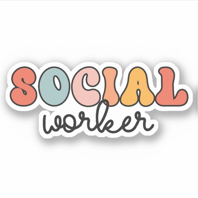 Sticker Rétro Social Worker (Devant)