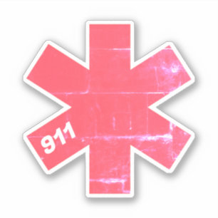 Sticker Retro Star of Life EMS 911