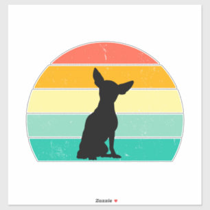 Sticker Retro Sunset Chihuahua