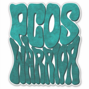 Sticker Rétro Super PCOS WARRIOR Turquoise sensibilisation