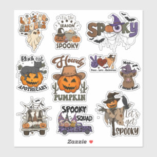 Sticker Retro Western Halloween