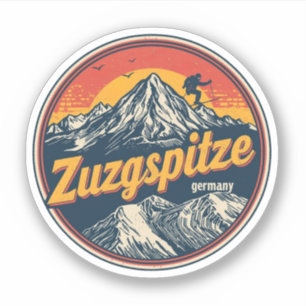 Sticker Rétro Zugspitze bavarois cadeaux de plein air natu