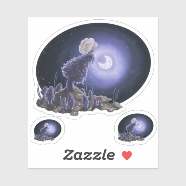 Sticker Réunion au clair de lune (Feuille)