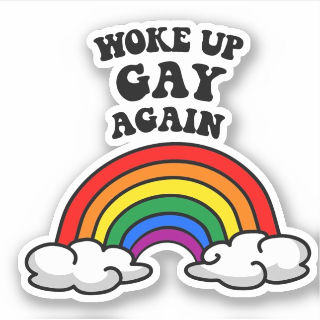 Sticker Réveillé gay à nouveau (Devant)