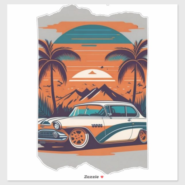 Sticker Rêves de voitures Vintage (Feuille)