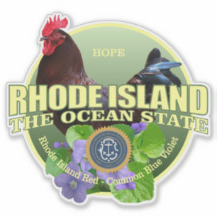 Sticker Rhode Island State Bird & Flower