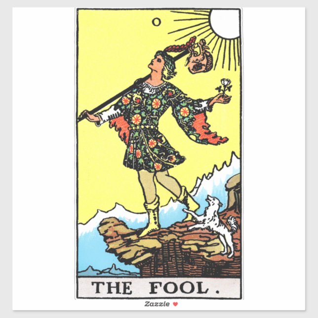 Sticker Rider Waite Tarot Major Arcana L'idiot (Feuille)