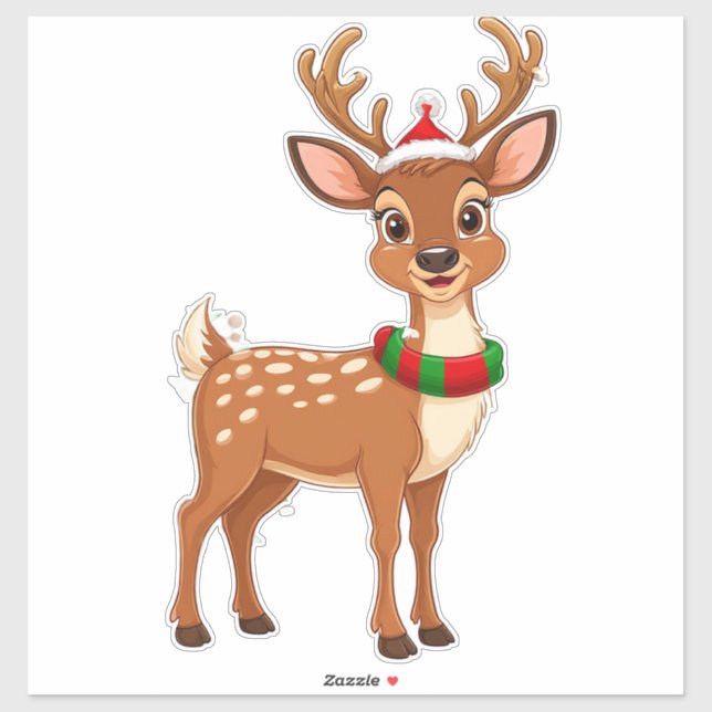 Sticker Rindeer de dessin (Feuille)