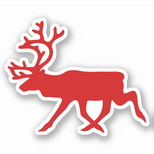 Sticker Rindeer rouge / Silhouette caribou (Devant)