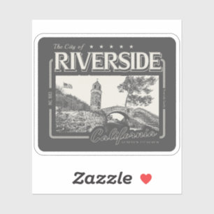 STICKER RIVERSIDE CALIFORNIE VINTAGE - MONT RUBIDOUX