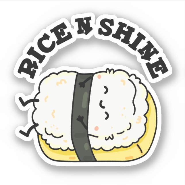 Sticker Riz Et Brillant Sushi Pun (Devant)