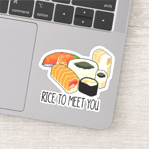Sticker "Riz pour vous rencontrer" Drôle Sushi japonais Sa