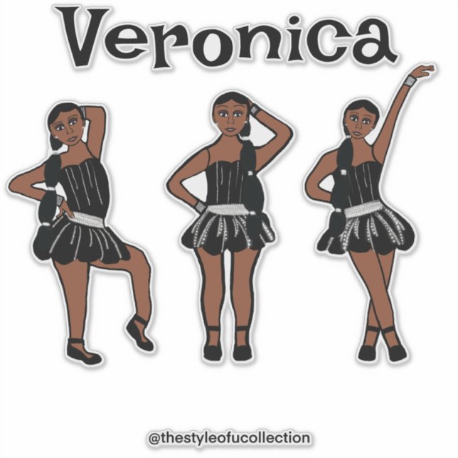 Sticker Robe noire en argent #1 (Devant)