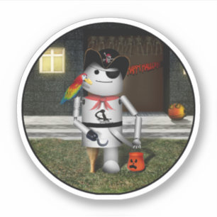 Sticker Robo-x9 Pirate de robot Halloween