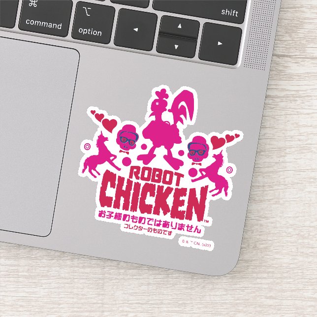 Sticker Robot Chicken Nerd Unicorn (Détail)
