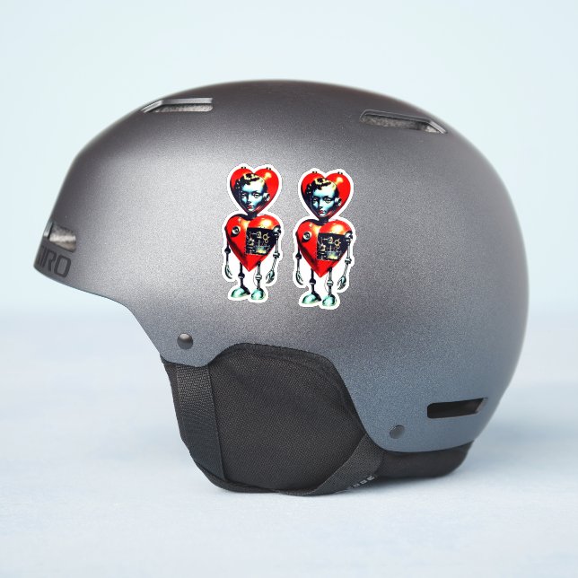 STICKER ROBOT DE LA SAINT-VALENTIN (Côté casque)