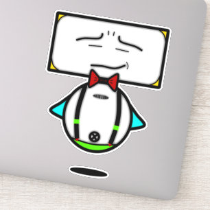 Sticker robot(s) cool(s) élégant(s) avec papillon rouge ve