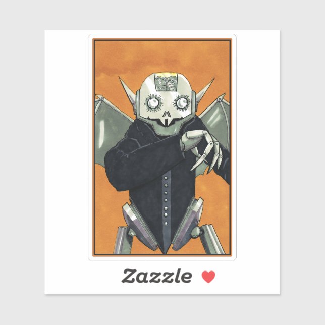 Sticker Robot Vampire Dracula (Feuille)