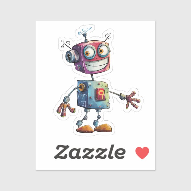 Sticker Robots dangereux (conception n° 6) (Feuille)