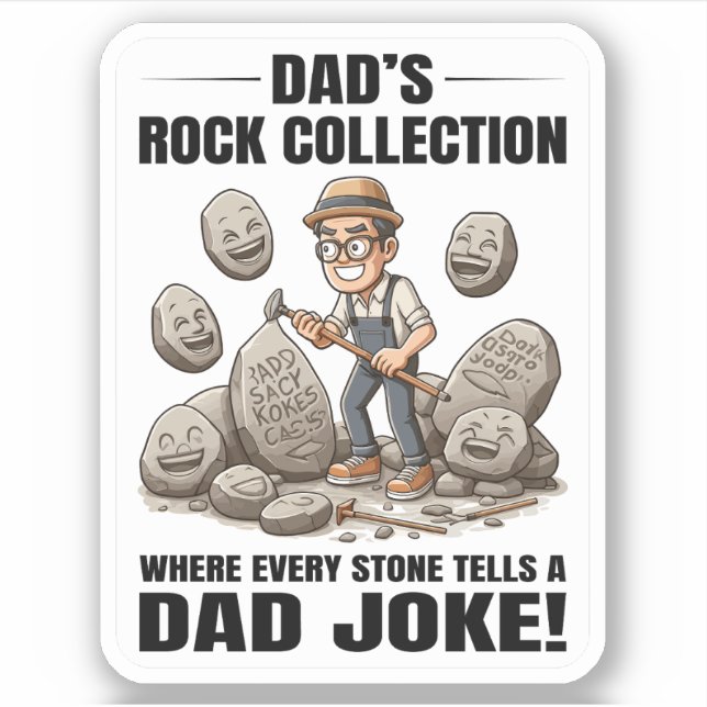 Sticker Rock Collectionner le géologue Rockhoming Papa pla (Devant)