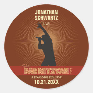 Sticker Rock Star Bar Mitzvah en Brown