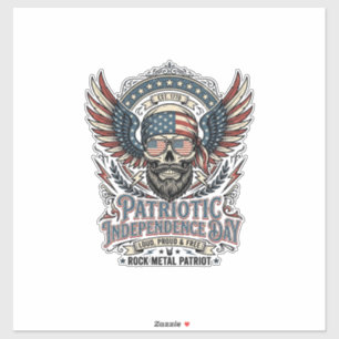 Sticker Rocker du bandana patriotique Gloire ancienne Méta