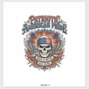 Sticker Rocker du bandana patriotique Gloire ancienne Méta