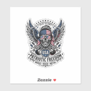 Sticker Rocker du bandana patriotique Gloire ancienne Méta
