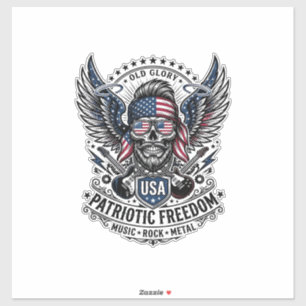 Sticker Rocker du bandana patriotique Méta musique Old Glo