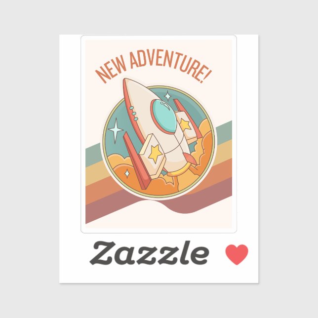 Sticker rocketship nouvelle aventure (Feuille)