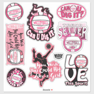 Sticker Rocks de volley-ball rose