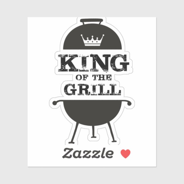 Sticker Roi Du Grill, Couronne Blanche Noire (Feuille)