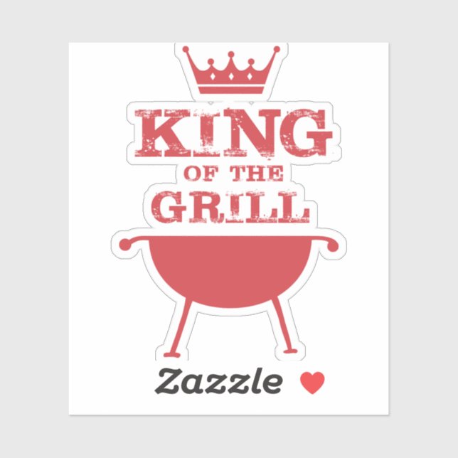 Sticker Roi Du Grill, Rouge (Feuille)